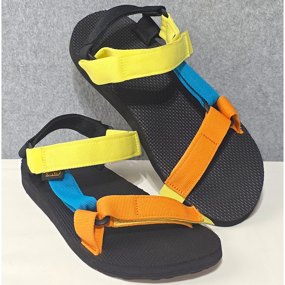 Teva Original Universal 1004006 women's Hook & Loop Sandals Black/Yellow 9